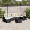 vidaXL 8 Piece Garden Sofa Set with Cushions Black Poly Rattan
