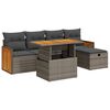 vidaXL 6 Piece Garden Sofa Set with Cushions Grey Poly Rattan