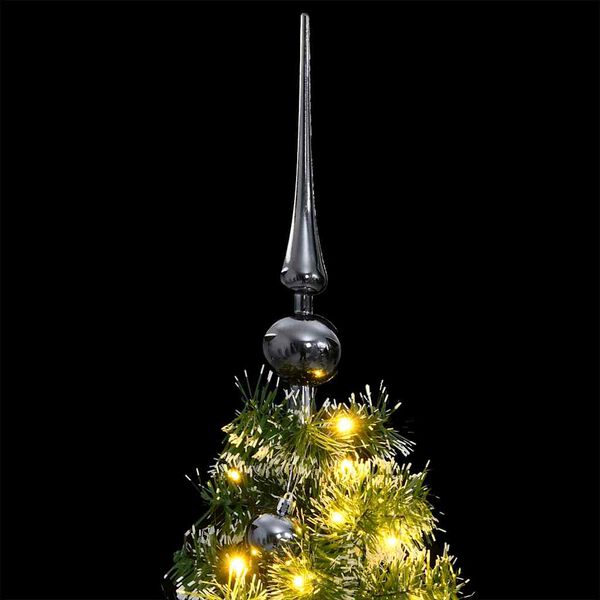 vidaXL Artificial Hinged Christmas Tree 150 LEDs & Ball Set 120 cm