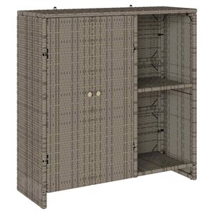 vidaXL Storage Cabinet with Shelf Grey 100 x 36 x 102 cm Rattan
