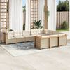 vidaXL 10 Piece Garden Sofa Set with Cushions Beige Poly Rattan