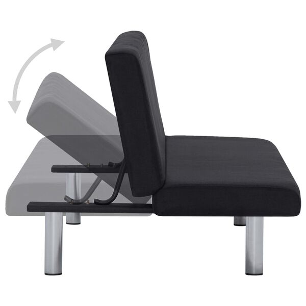 vidaXL Sofa Bed Black Polyester