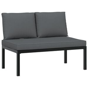 vidaXL Garden Bench with Cushions Black Aluminium