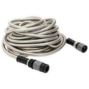 vidaXL Garden Hose with Spray Nozzle Silver 0,6" 7,5 m Stainless Steel