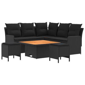vidaXL Furniture Sets 6 pcs Black PE Rattan