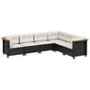 vidaXL 6 Piece Garden Sofa Set with Cushions Black Poly Rattan