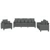 vidaXL 3 Piece Sofa Set with Pillows Dark Grey Fabric