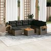 vidaXL 8 Piece Garden Sofa Set with Cushions Grey Poly Rattan