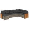 vidaXL 8 Piece Garden Sofa Set with Cushions Grey Poly Rattan