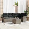 vidaXL Garden Sofa Set with Cushion 6 pcs Grey Poly rattan