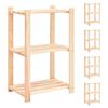 vidaXL 3-Tier Storage Racks 5 pcs 60x38x90 cm Solid Pinewood 150 kg