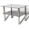 vidaXL Coffee Table | Transparent, Black | Tempered Glass | Small | Durable