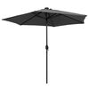 vidaXL Garden Parasol with LED Lights and Aluminium Pole 270 cm Anthracite