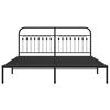vidaXL Metal Bed Frame without Mattress with Headboard Black 183x203cm