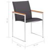 vidaXL Garden Chairs 4 pcs Textilene and Stainless Steel Grey