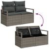 vidaXL Garden Sofa Set with Cushion 6 pcs Grey Poly Rattan