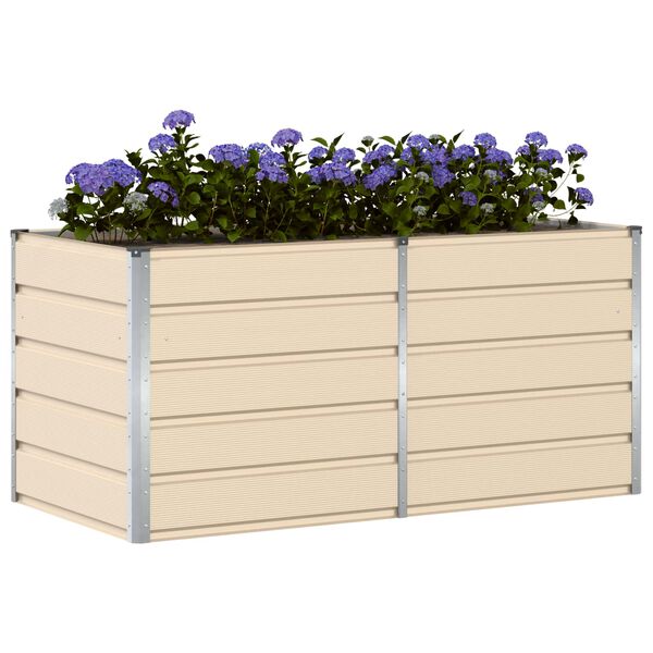 vidaXL Planter Ivory 160 x 80 x 75 cm Steel
