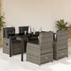 vidaXL 5 Piece Garden Dining Set with Cushions Grey Poly Rattan