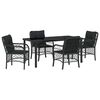vidaXL Garden Dining Set 5 pcs Black Poly Rattan