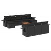 vidaXL 11 Piece Garden Sofa Set with Cushions Black Poly Rattan