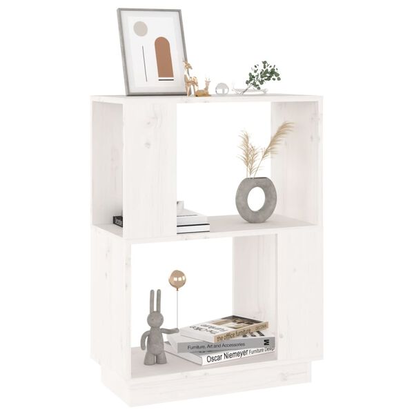 vidaXL Book Cabinet/Room Divider White 51x25x70 cm Solid Wood Pine