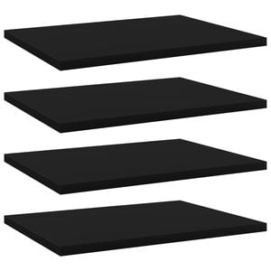 vidaXL Bookshelf Boards 4 pcs Black 40x30x1,5 cm Engineered Wood