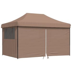 vidaXL Party Tent Brown with Black Frame Oxford Fabric