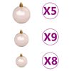 vidaXL Corner Artificial Christmas Tree LEDs&Ball Set Green 150 cm PVC