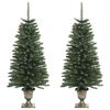vidaXL Artificial Christmas Trees 2 pcs with Wreath, Garland and LEDs