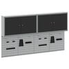 vidaXL Tool Cabinet Set with Shelf 6 pcs Black Powder-Coated Steel
