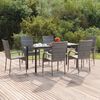 vidaXL 7 Piece Garden Dining Set Grey Poly Rattan