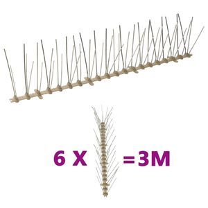 vidaXL 5-row Plastic Bird & Pigeon Spikes Set of 6 3 m