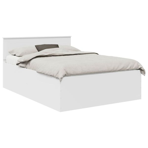 vidaXL Bed Frame with Headboard White 150 x 200 cm Engineered Wood