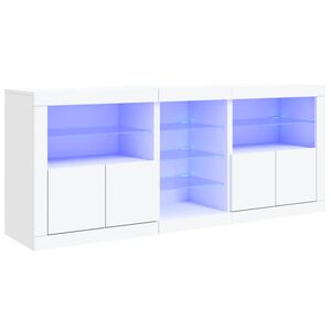 vidaXL Sideboard with LED Lights White 181,5x37x67 cm