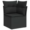 vidaXL Garden Sofa Set with Cushion 5 pcs Black Poly Rattan