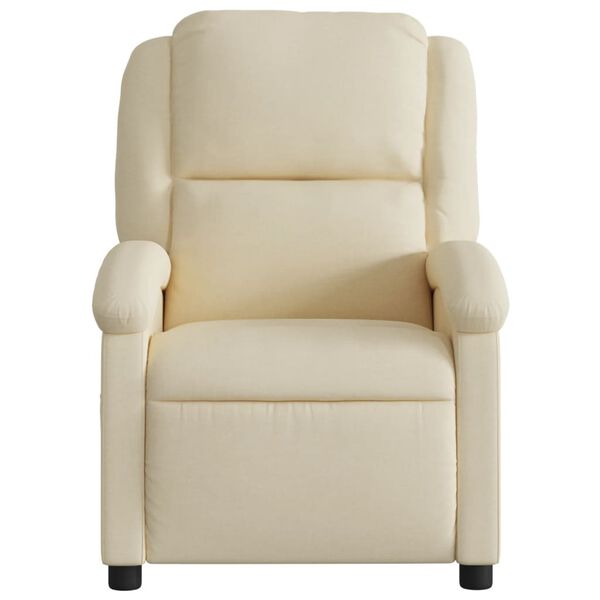 vidaXL Massage Recliner Chair Cream Fabric