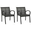 vidaXL Garden Chairs 2 pcs Steel and WPC Black