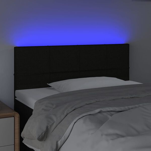 vidaXL LED Headboard Black 100 cm Fabric