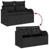 vidaXL Garden Sofa Set with Cushion Manual 9 pcs Black Poly rattan