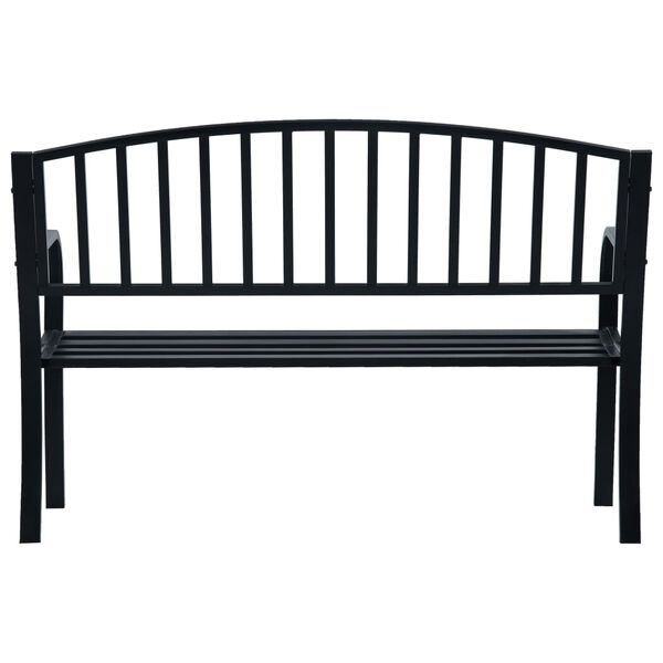 vidaXL Garden Bench Black 120 cm Steel