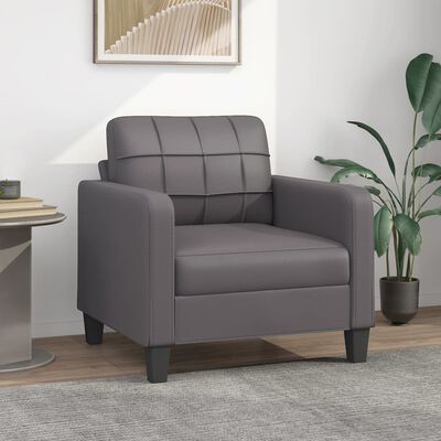 vidaXL Sofa Chair Grey 60 cm Faux Leather