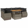 vidaXL 7 Piece Garden Sofa Set with Cushions Grey Poly Rattan