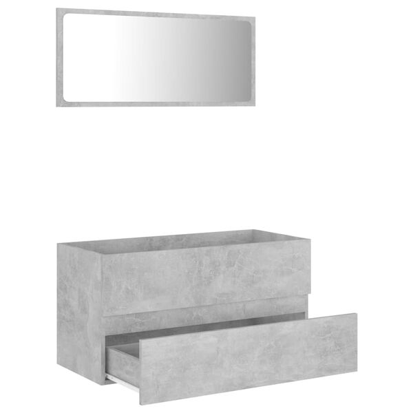 vidaXL 2 Piece Bathroom Furniture Set Concrete Grey Engineered Wood