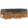 vidaXL Outdoor Sofa Set 7 pcs Natural and Anthracite Solid Acacia Wood