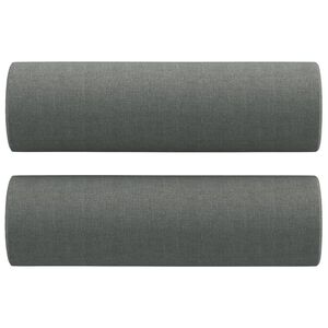 vidaXL Throw Pillows 2 pcs Dark Grey &Oslash;15x50 cm Fabric