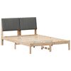vidaXL Bed Frame with Headboard Brown 135 x 190 cm Solid Pine Wood