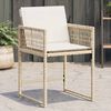 vidaXL Garden Chairs with Cushions 4 pcs Beige Poly Rattan