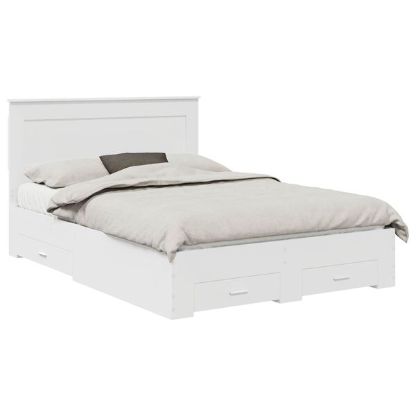 vidaXL Bed Frame with Drawer with Headboard Manual Engineered Wood