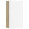 vidaXL TV Cabinets 2 pcs White and Sonoma Oak 30.5x30x60 cm Engineered Wood
