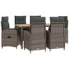 vidaXL Outdoor Dining Set 7 pcs Light Grey and Dark Grey